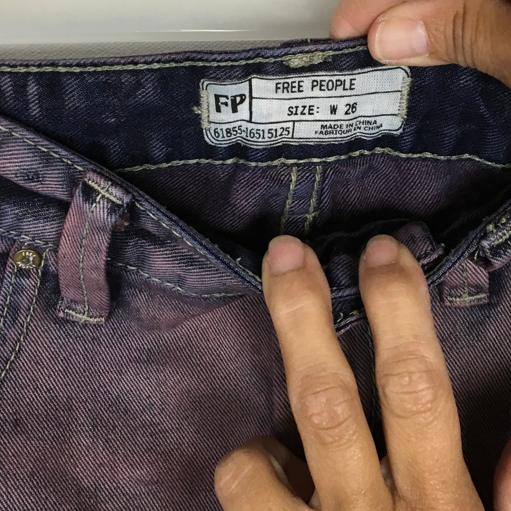 FREE PEOPLE PURPLE FRAYED HEM DISTRESSED SHORT - Picture 3 of 5